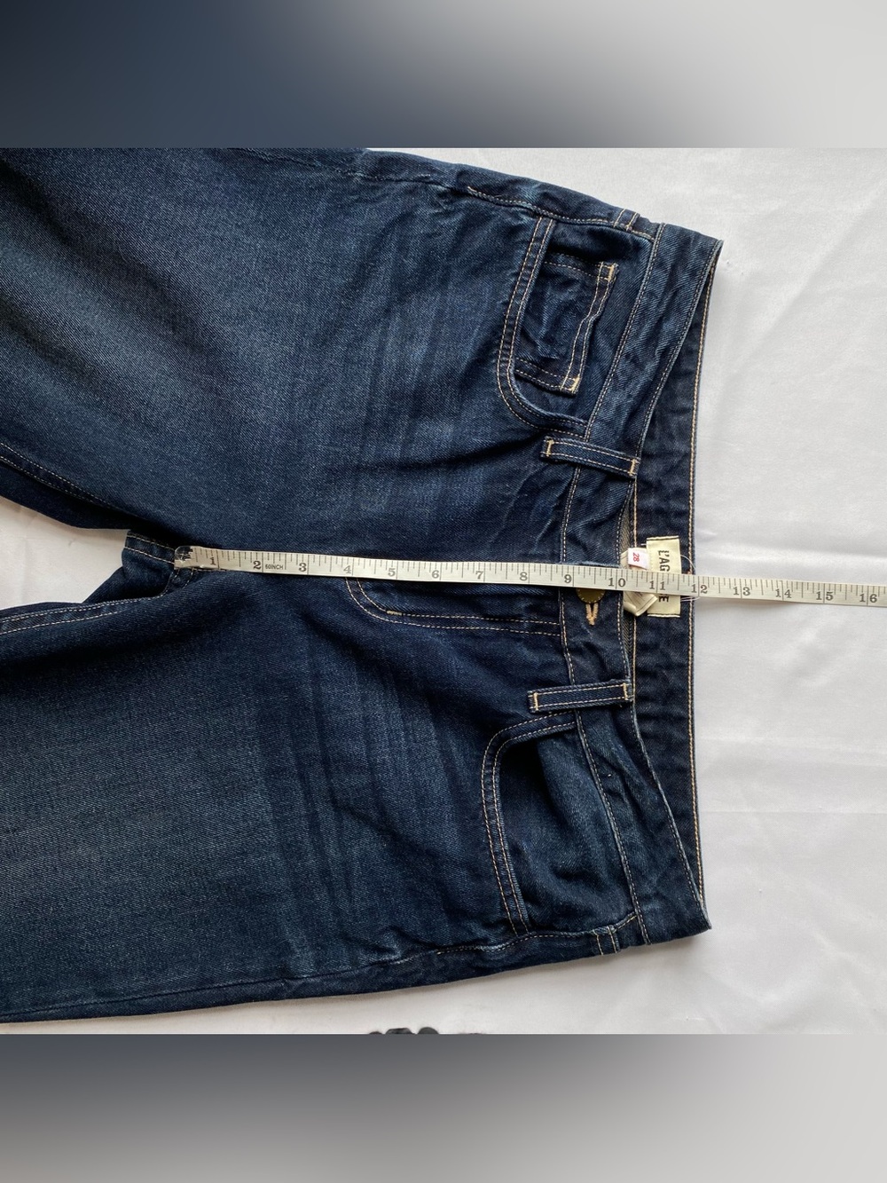 L'Agence Grainger Milana Stovepipe Low Rise Raw Edge Jeans Size 28 Quiet Luxury - Picture 14 of 15